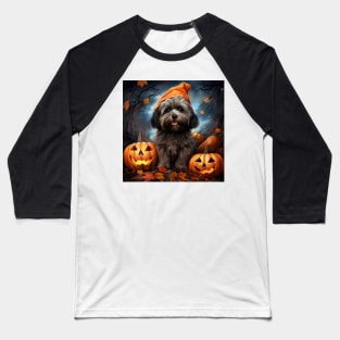 Black Lhasa apso Halloween Baseball T-Shirt